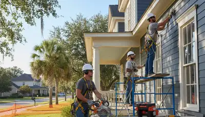 Vinyl siding installation by Shreveport, LA siding contractor for residential exterior remodeling