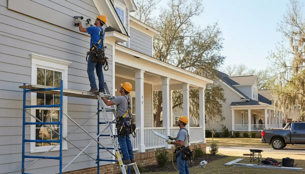 Vinyl siding installation by a Shreveport, LA siding contractor on a residential home