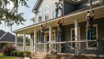 Vinyl siding installation in Shreveport, LA for a residential home exterior by local siding contractors