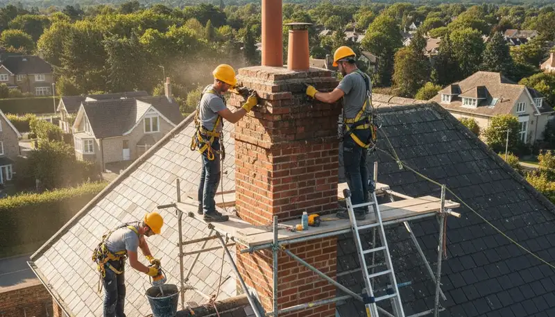 Shreveport, LA chimney repair for masonry cracks and mortar damage on a home exterior