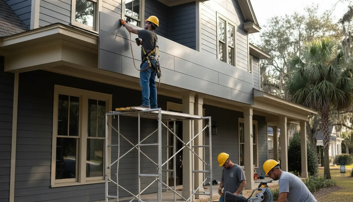 Vinyl siding installation in Shreveport, LA for a home exterior by a local siding contractor