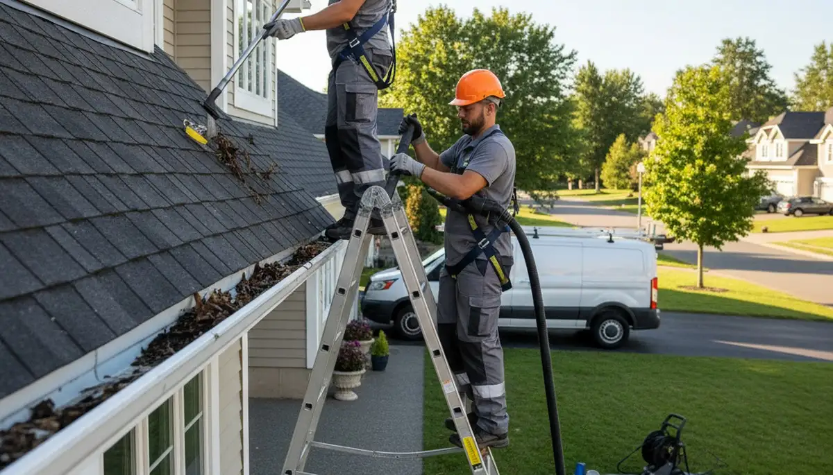 Gutter cleaning service in Shreveport, LA to prevent overflow and water damage on a home
